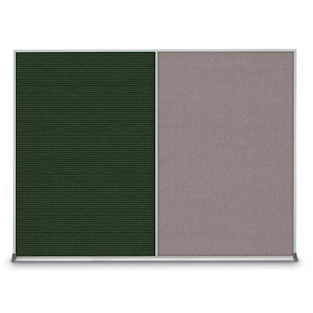 United Visual Products Triple Door Radius Plus Corkboard, 72" x UV8005PLUS-SATIN-PEARL